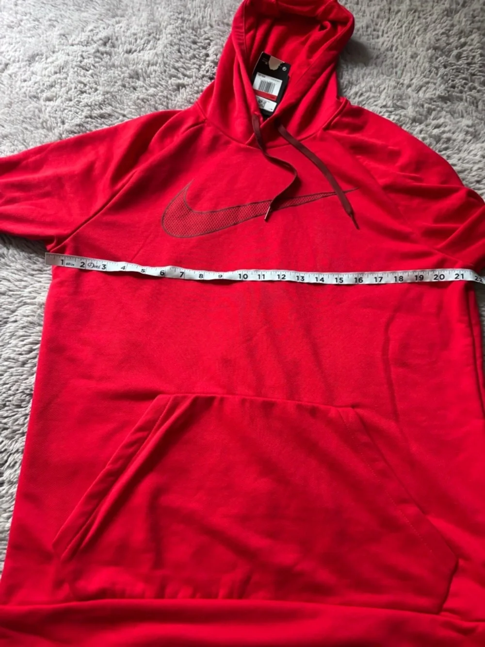 NWT Men's Nike Red Dri Fit Pullover Hoodie with Black Swoosh